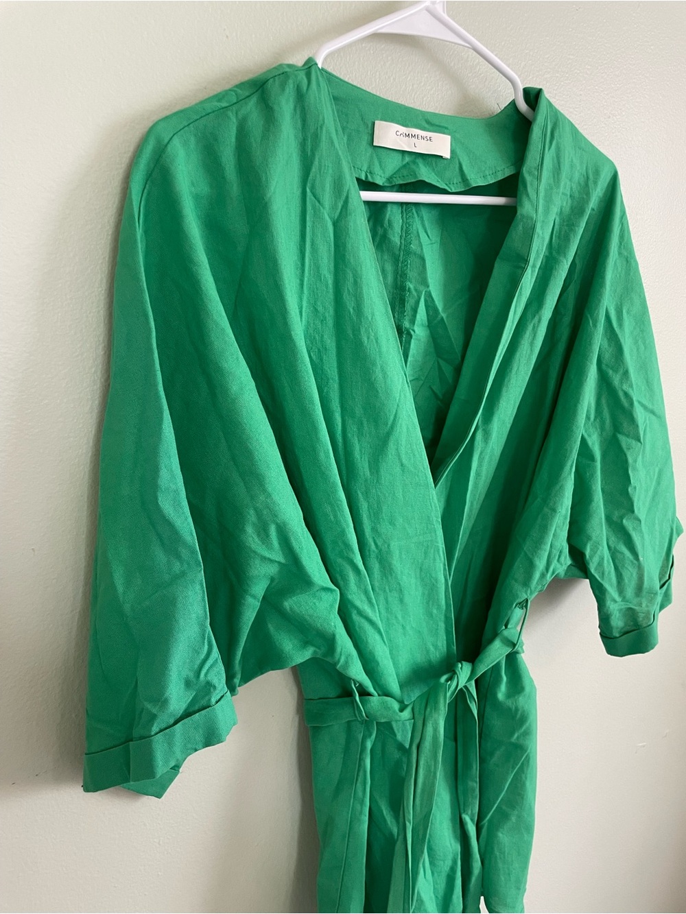 Commense Bright Green Set Vaca Set Size L Cotton Linen Set - Picture 4 of 10